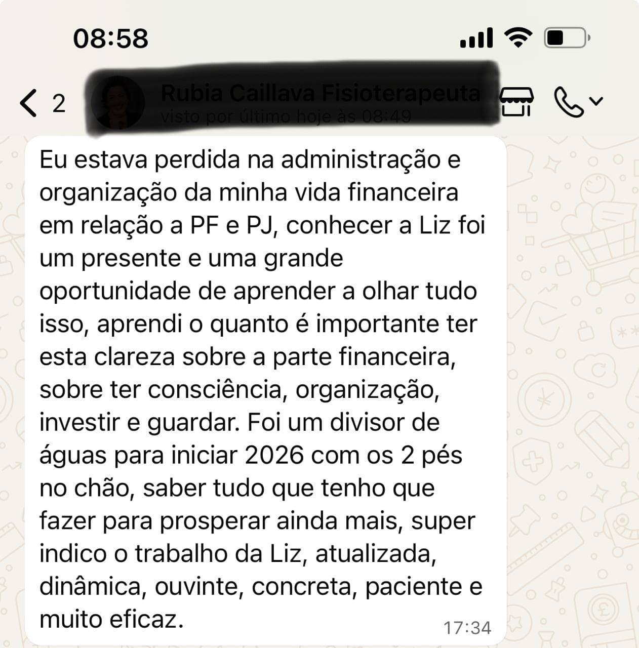 Depoimento de cliente - Mentoria financeira